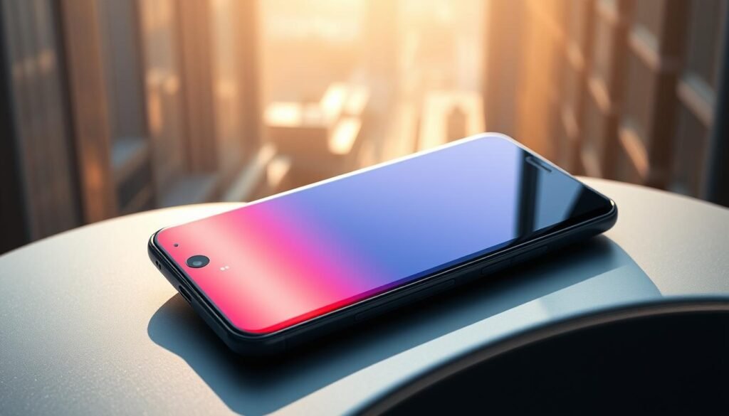 A sleek, futuristic Google Pixel 10 Pro smartphone rests on a minimalist, metallic surface, its striking design and advanced AI features on full display. The device's OLED display shimmers with vibrant hues, showcasing the latest computational photography capabilities. In the background, a softly defocused cityscape emerges, hinting at the phone's powerful machine learning algorithms for computational imaging, real-time translation, and intelligent assistant functions. Dramatic sidelight casts dramatic shadows, accentuating the phone's premium materials and seamless integration of hardware and software. An atmosphere of innovation and technological prowess pervades the scene, reflecting the Pixel 10 Pro's position as a leading Android flagship.